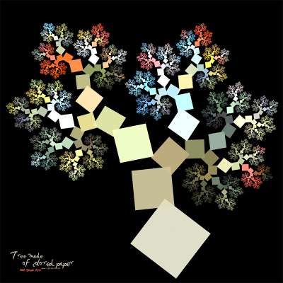 Tree made of colored paper(색종이의 꿈)